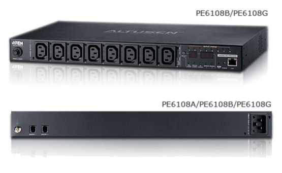 PE6108G - Aten PDU - NRGence Eco PDU Intelligent IP Access switching PDU Input via 16Amp C20 feed connector to 8 x C13 AC outlets, PDU level Monitoring