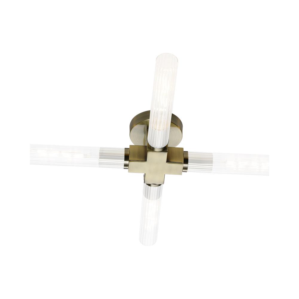 Luxuria Aero 4 Light Ceiling E27 IP44 Antique Brass