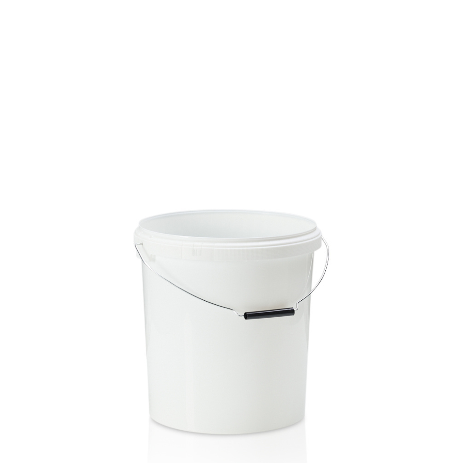 15ltr White PP Tamper Evident Lightweight Pail with Metal Handle