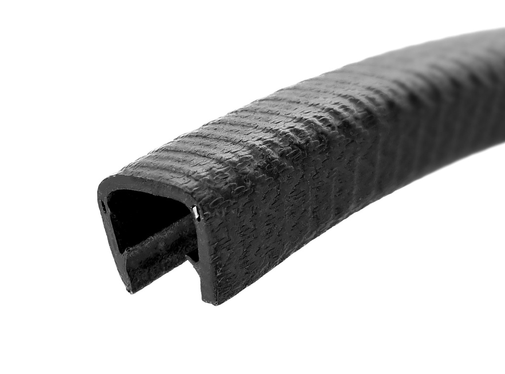 Black Self Grip Rubber Edge Trim - To Fit 10mm to 12mm Panel Thickness
