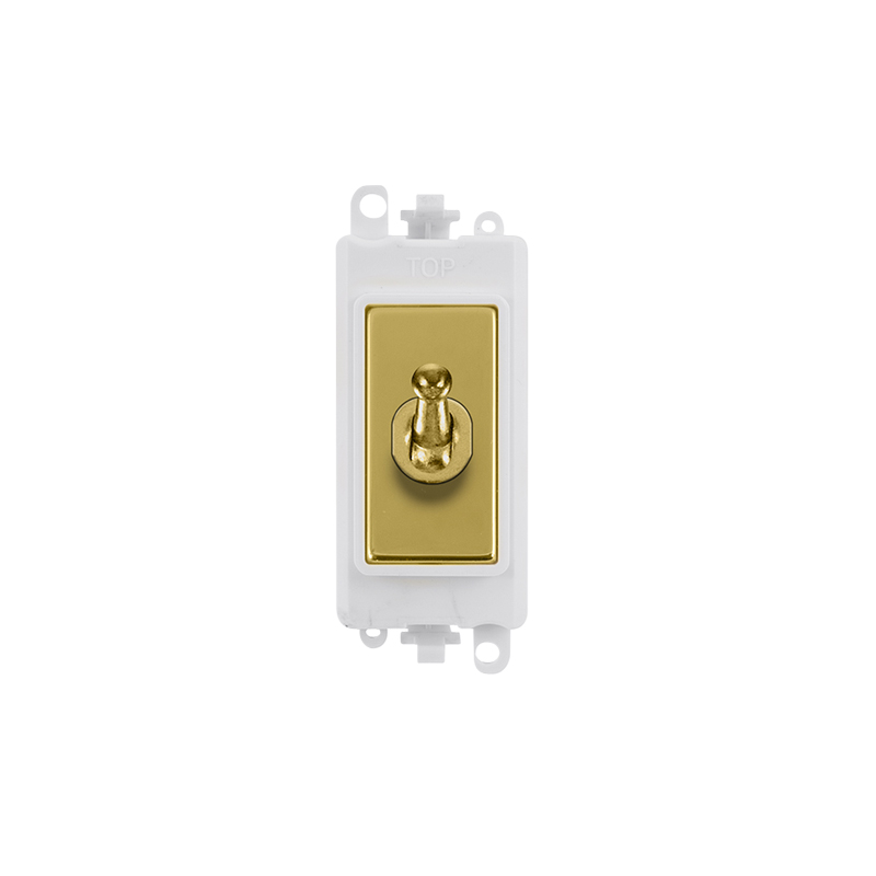 Click 20AX Polished Brass 20AX DP Toggle Switch Module Insert Polar White