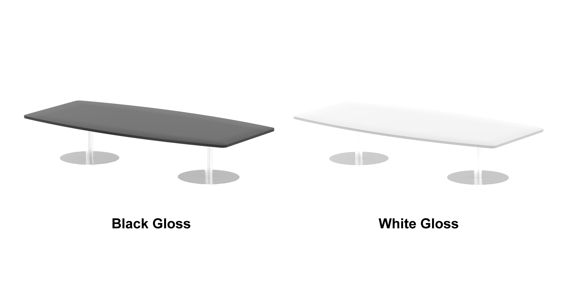 Providers Of Italia Low 475mm High Gloss Meeting Table - 1800mm or 2400mm Option - Black or White Option