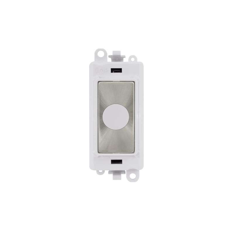 Click 20AX Satin Chrome 20A Flex Outlet Module Insert Polar White