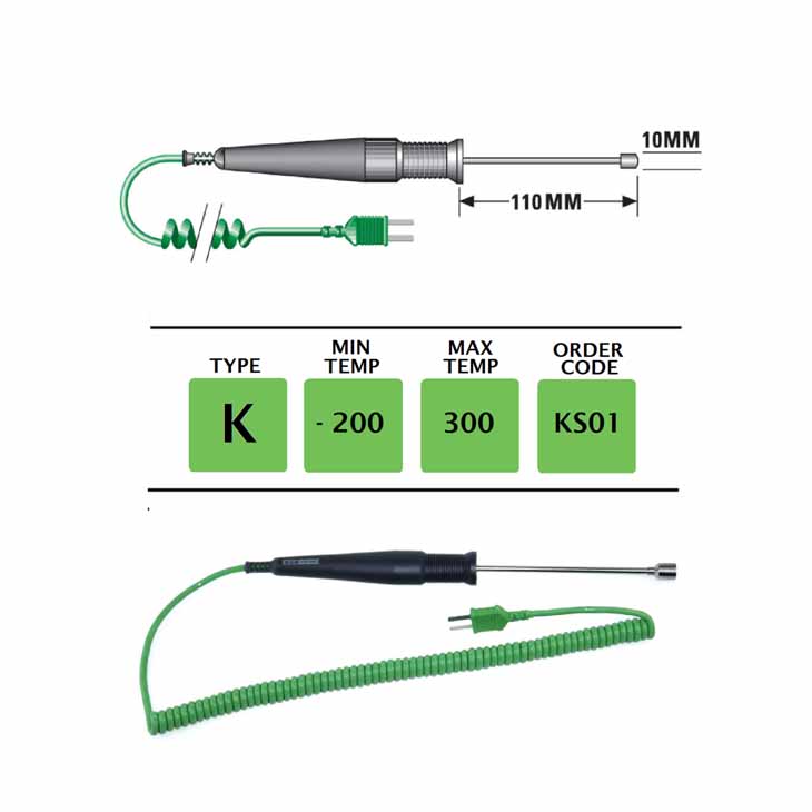 KS01- K Type Fast Response Ribbon Probe