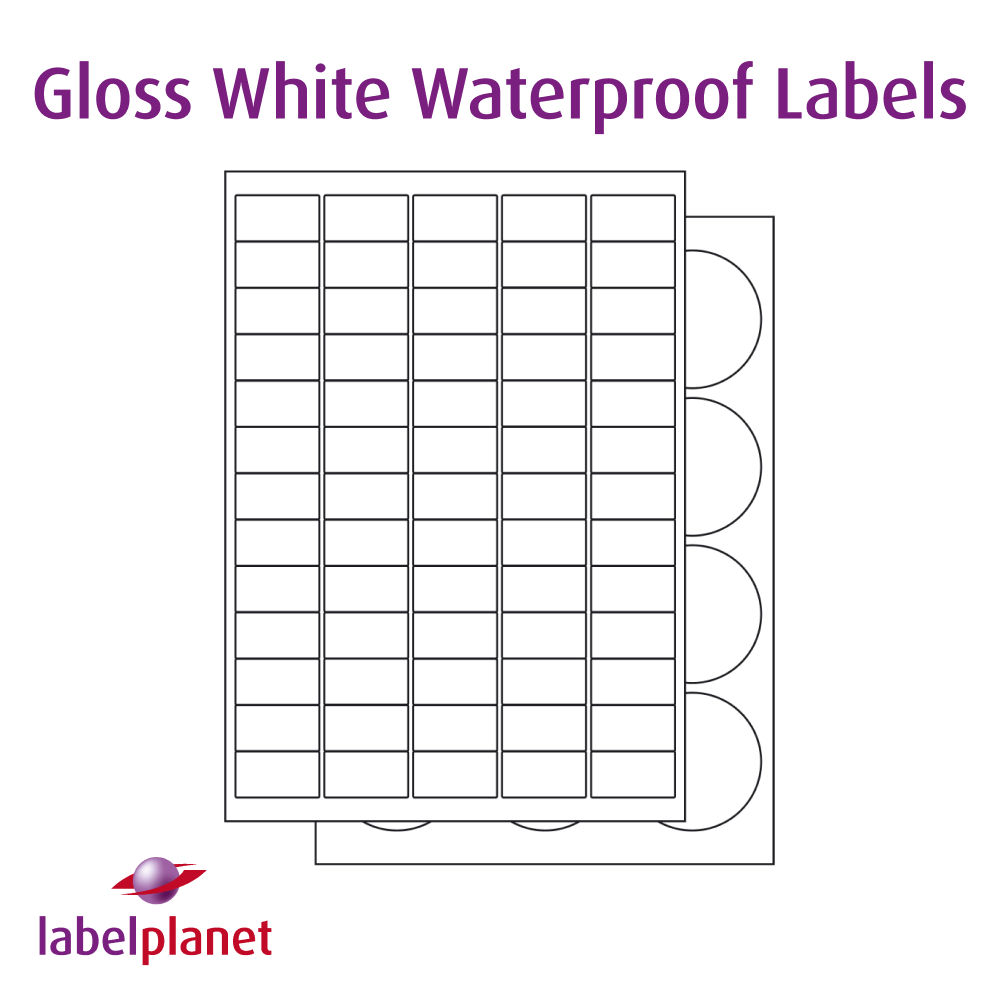 Gloss White Waterproof Labels
