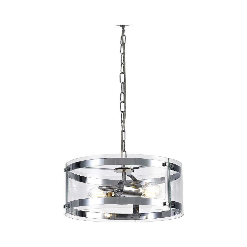 Luxuria Etoile 35cm Pendant Light 2xE27 Polished Chrome / Plain Clear (A) Glass