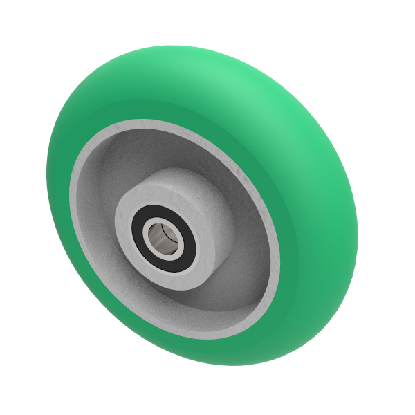 Soft Ergonomic Polyurethane 200mm Ball Bearing Wheel 775kg Load