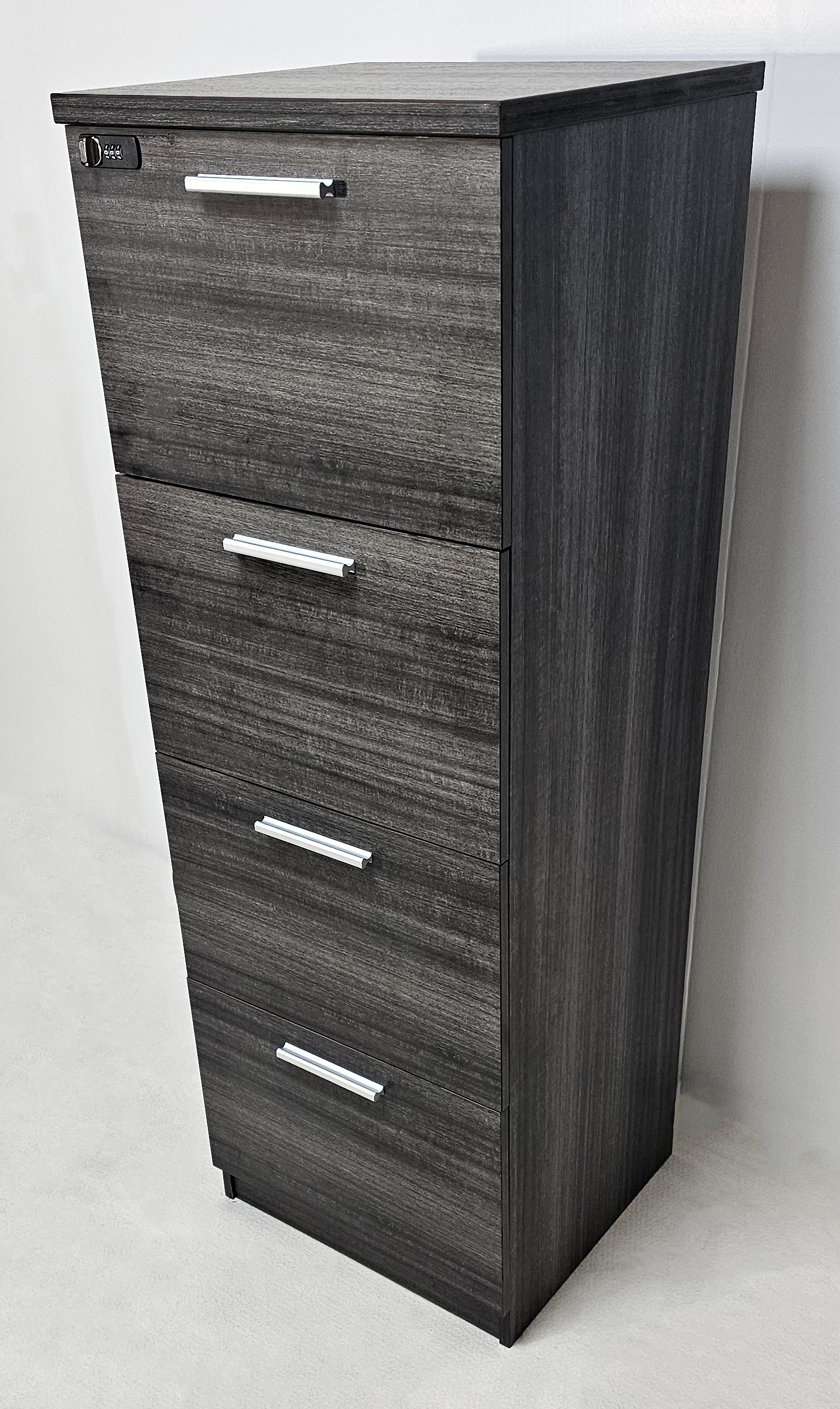 Specialising In Modern Grey Oak Executive Four Drawer A4 Suspension Filing Cabinet - CF-480F UK