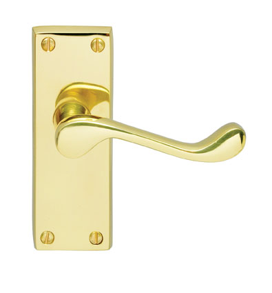 DL55 Victorian Scroll Lever Latch PB