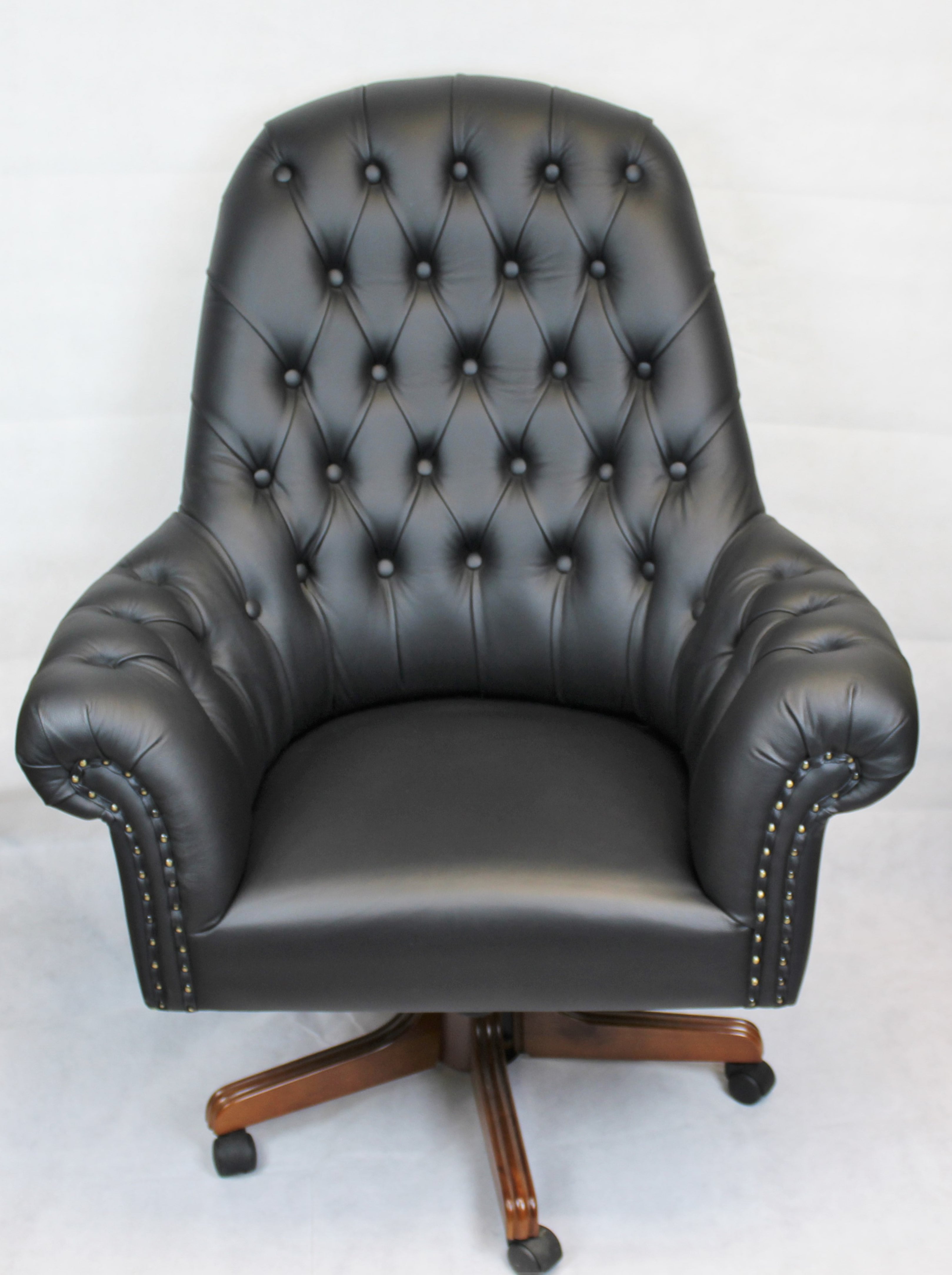 Quality Black Natural Hide Chesterfield Office Chair - K208 North Yorkshire
