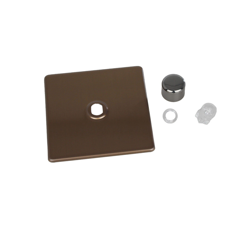 Varilight Urban 1G Single Plate Matrix Faceplate Kit Brushed Bronze for Rotary Dimmer Varilight Screw Less Plate