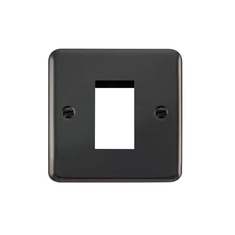 Click Deco Plus New Media 1 Aperture Grid Face Plate Matt Black