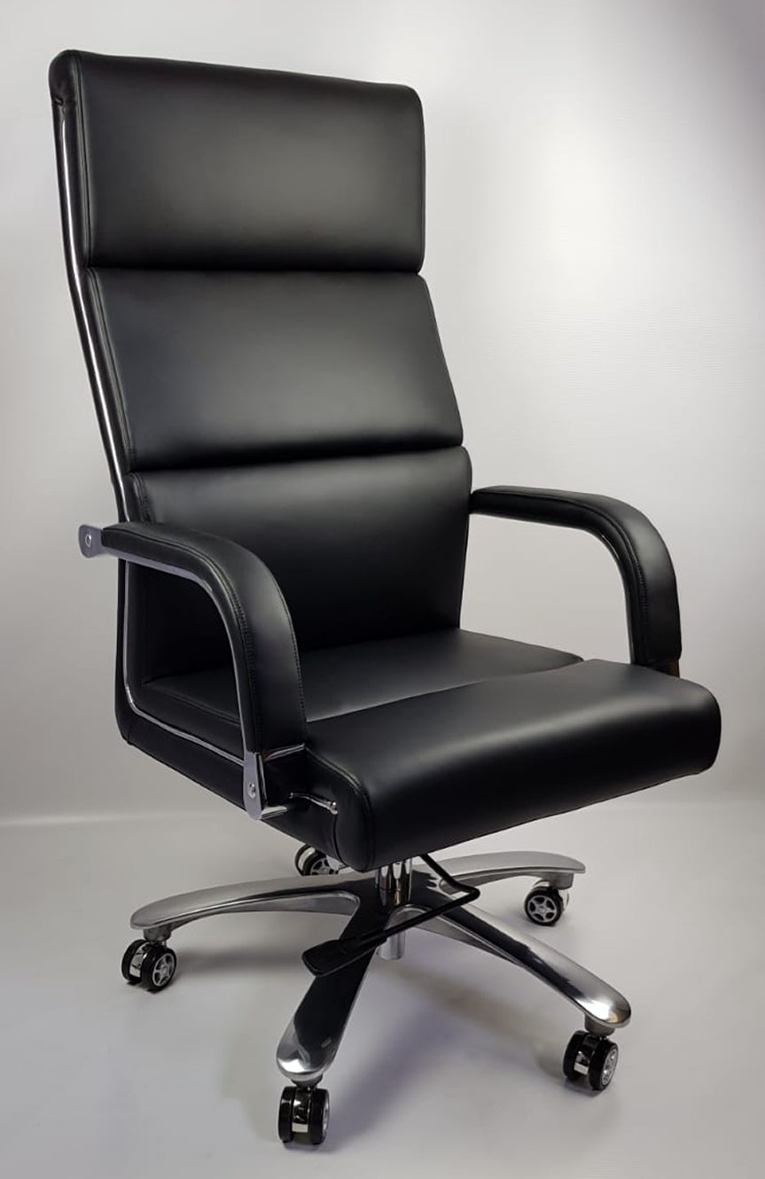 Providers Of Black Leather Chrome Frame Deep Padded Executive Office Chair - HB1817-B Near Me