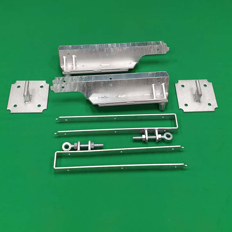 Offset Hinges, Frog Shoes & Wall Plate Kit Pair Galvanised &#40;New Style&#41;