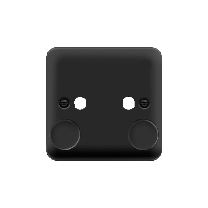 Click Deco Plus 2 Gang Unfurnished Dimmer Switch Plate Matt Black