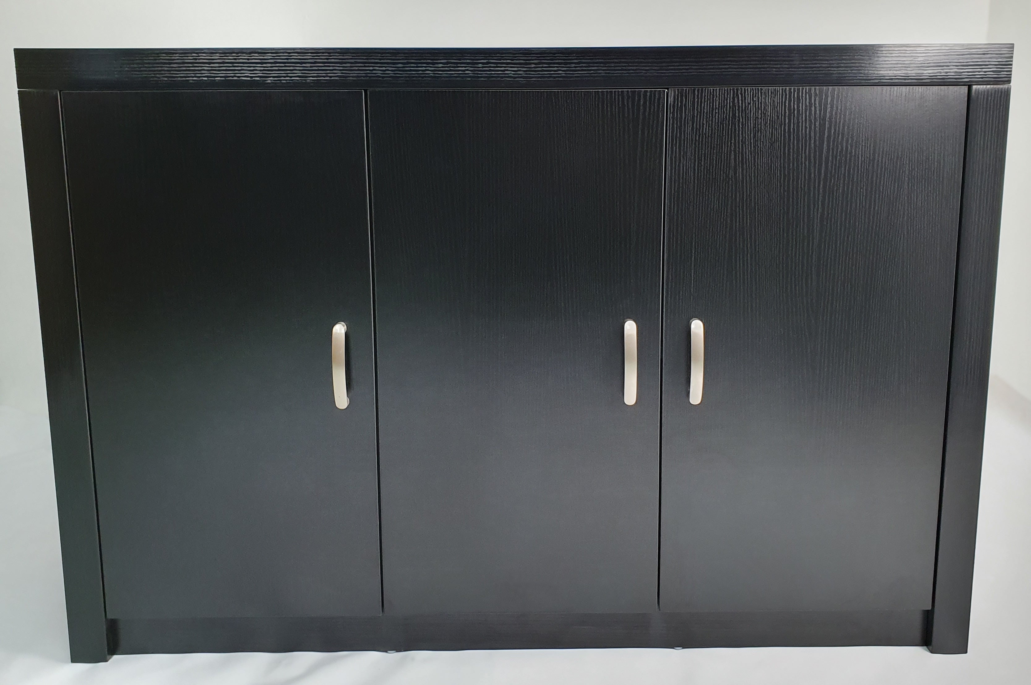 Quality Executive Three Door Office Cupboard Credenza in Black Ash - BG-892 UK
