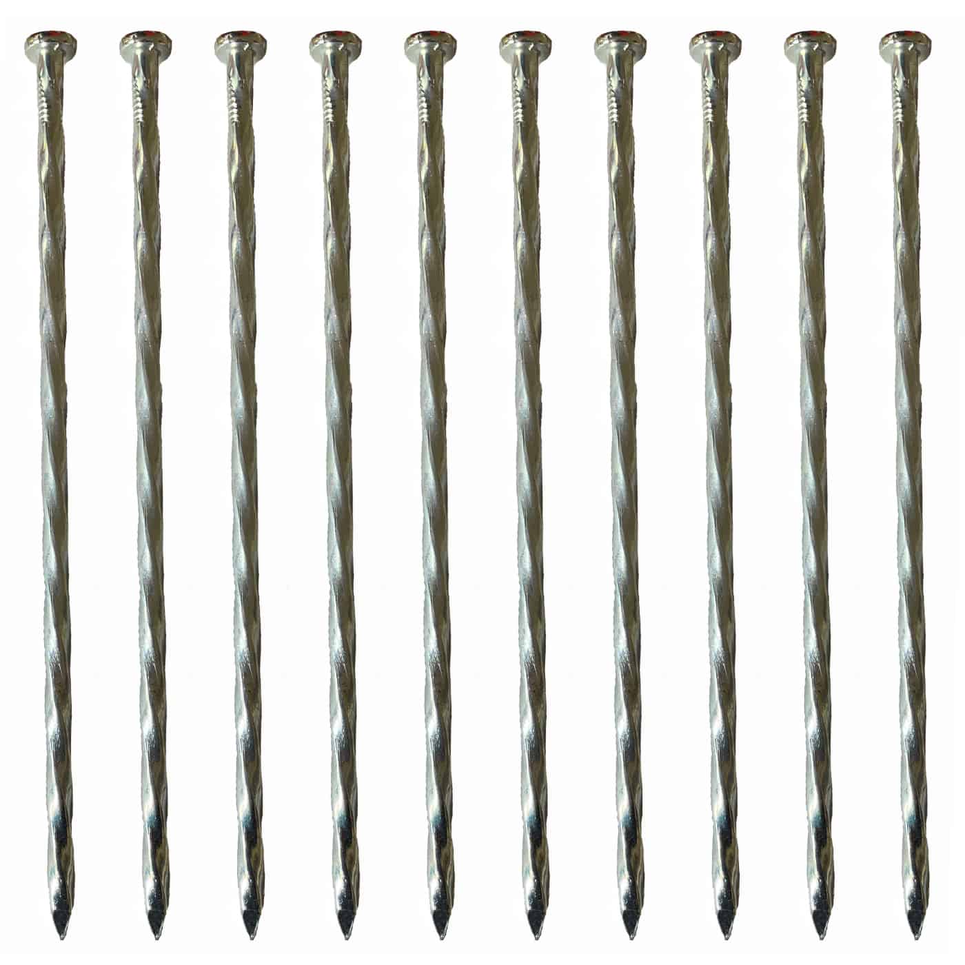 Galvanised Spiral Pins (Pack of 10) - 300mm Pins (Pack of 10)