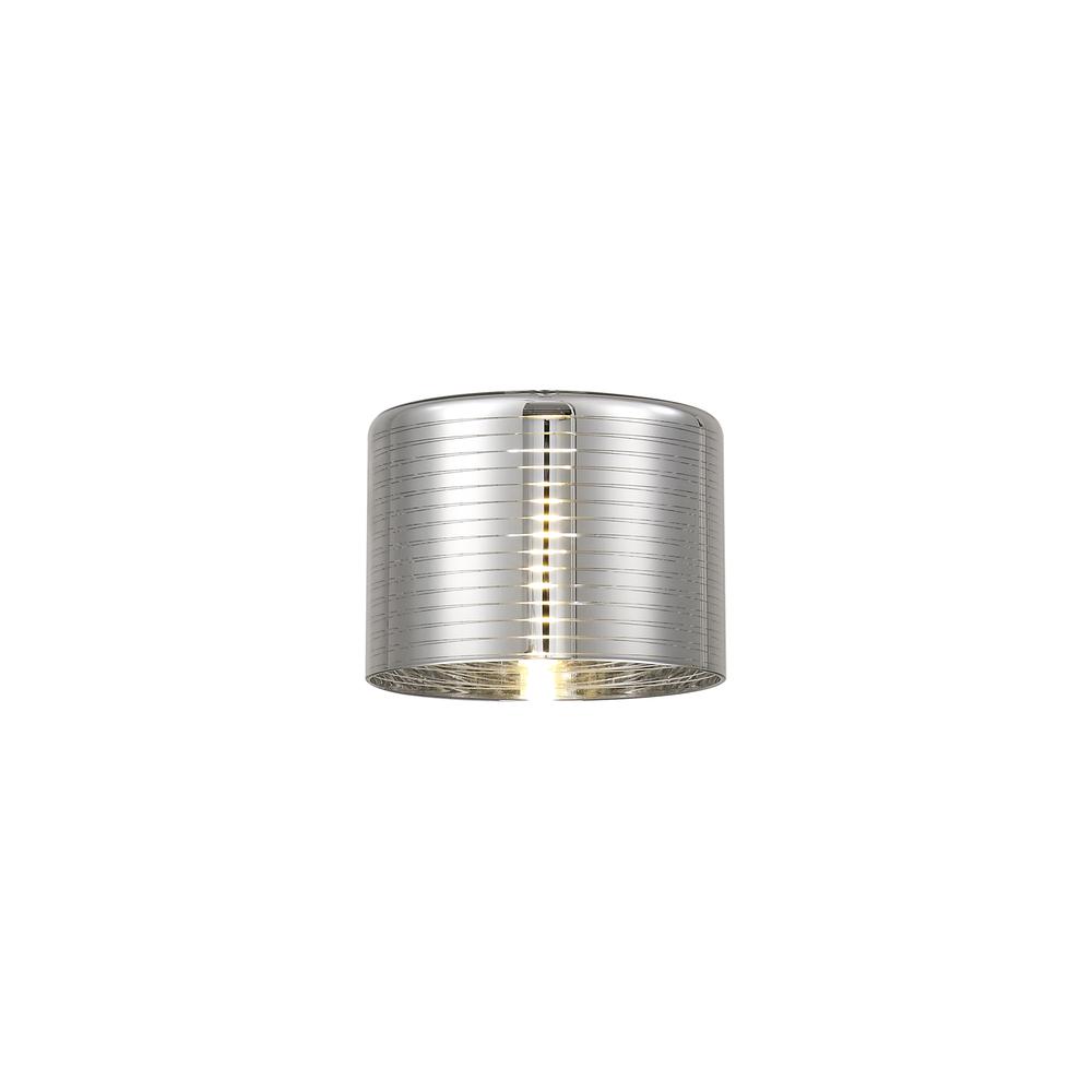 Luxuria Apex 150x110mm Short Cylinder (B) Lined Chrome Glass Shade