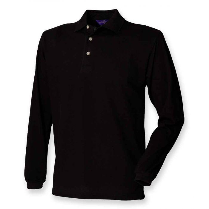Henbury Long Sleeve Cotton Piqu� Polo Shirt