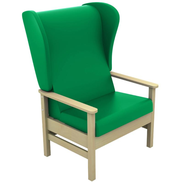 Atlas High Back Bariatric Arm Chair with Wings - Green