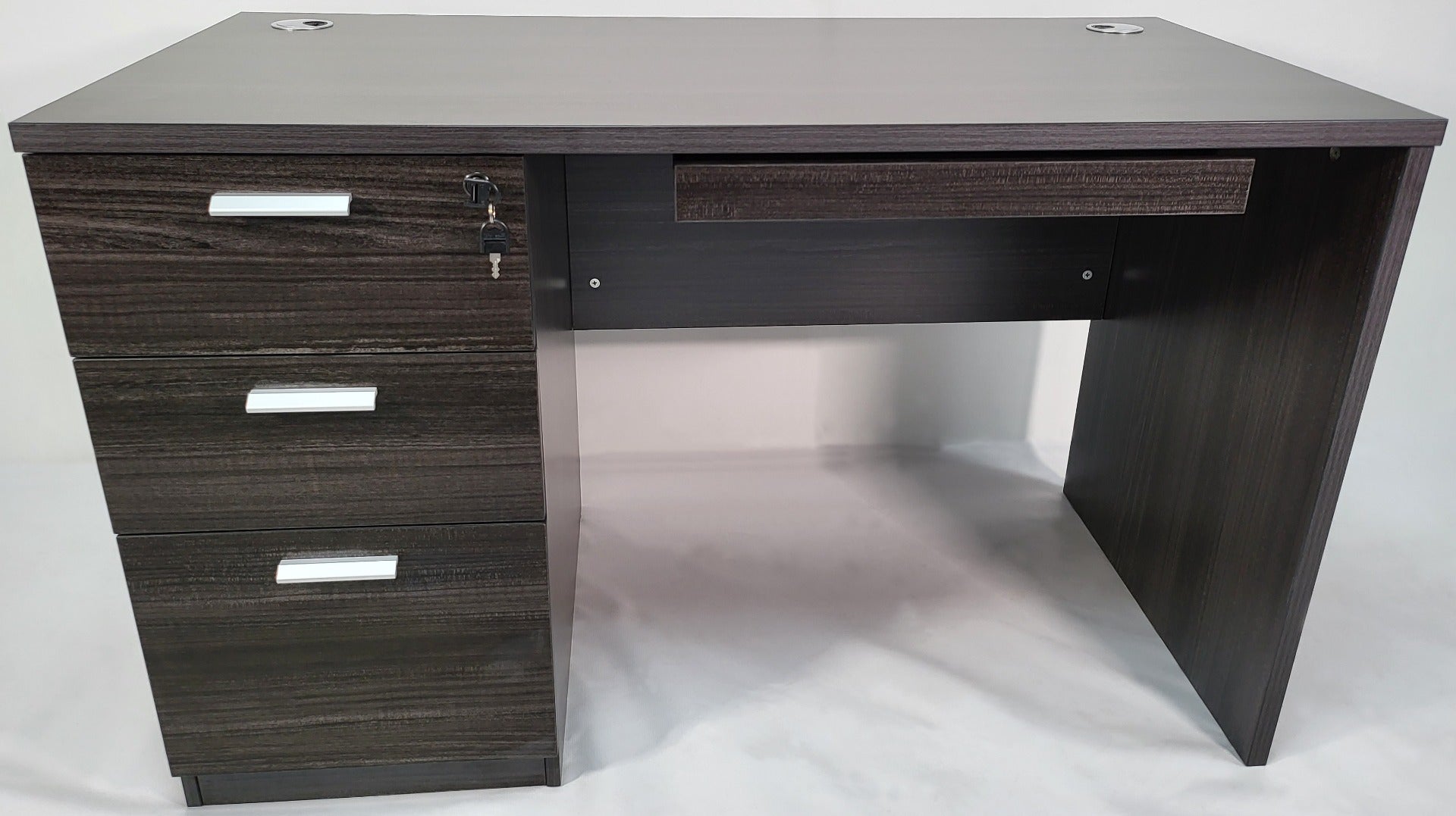 Providers Of Modern Grey Oak Office Desk with Built in Three Drawer Pedestal - 1200mm - LX-D06