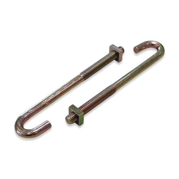 M8x80mm 'J' Hook Bolts And Square Nuts ZYP