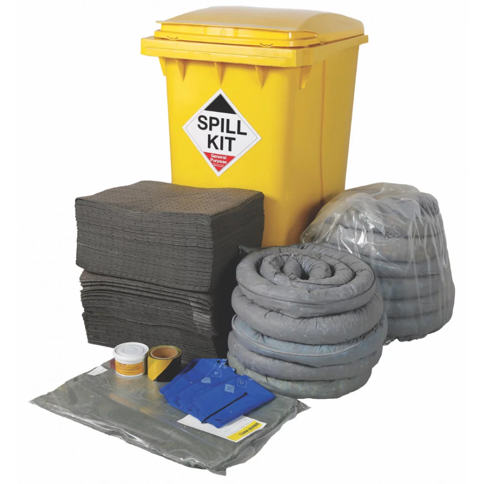 350 Litre General Purpose Spill Kit in Wheeled Bin
