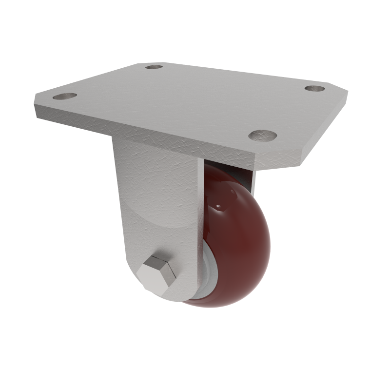 Ergonomic Polyurethane Plate Fixed Castor 100mm 350kg Load