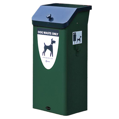 Metal Fido 50&#8482; Dog Waste Bin & Express Delivery
                                    
	                                    Deep Green or Red with Fixings for Post Mounting