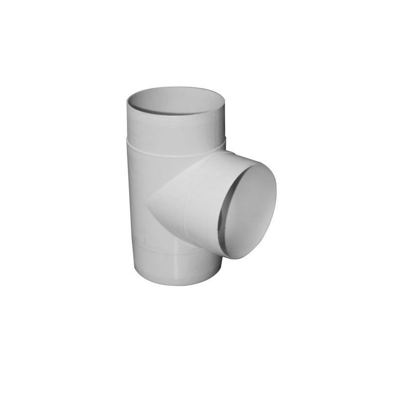 Manrose 100mm 4 PVC T Piece to Connect Round Ducting"