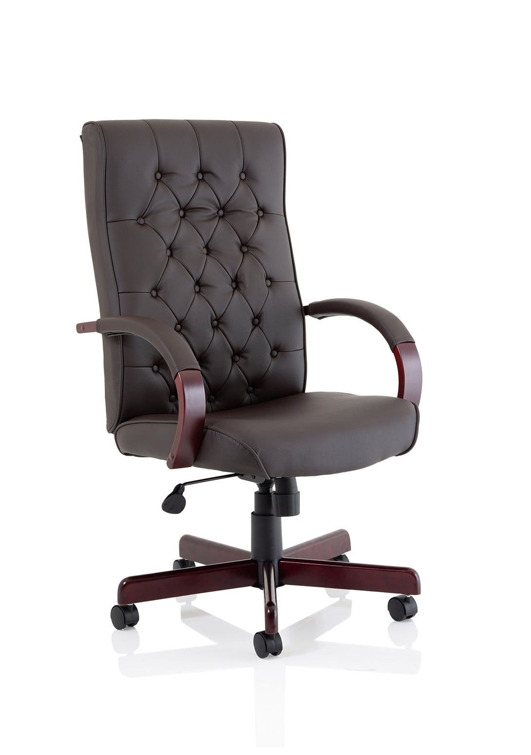 Providers Of Chesterfield High Back Leather Executive Office Chair with Fixed Arms - Brown, Burgundy or Green UK