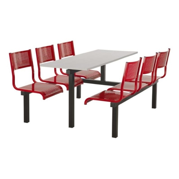 CU93 - 6-Seater Barrett Canteen Unit - 2 Way Access, Red, Grey