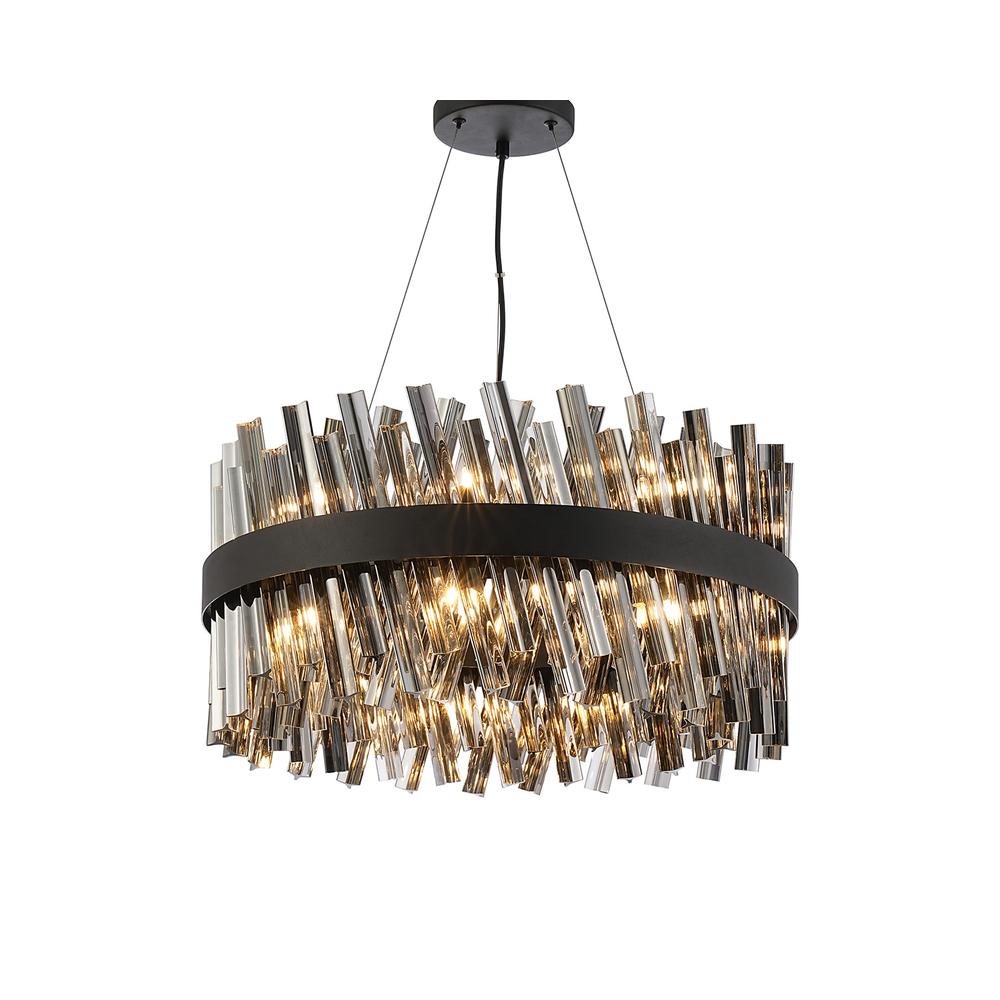 Luxuria Sylph 60cm 18 Light G9 Pendant Round Satin Black / Smoke