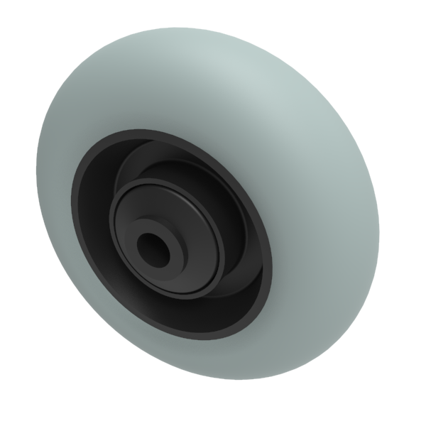 Grey Soft Rubber 125mm Ball Bearing Wheel 170kg Load