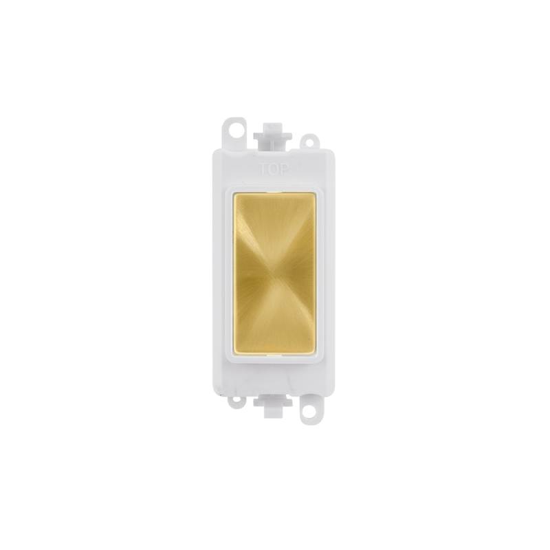 Click 20AX Satin Brass Blank Module Insert Polar White