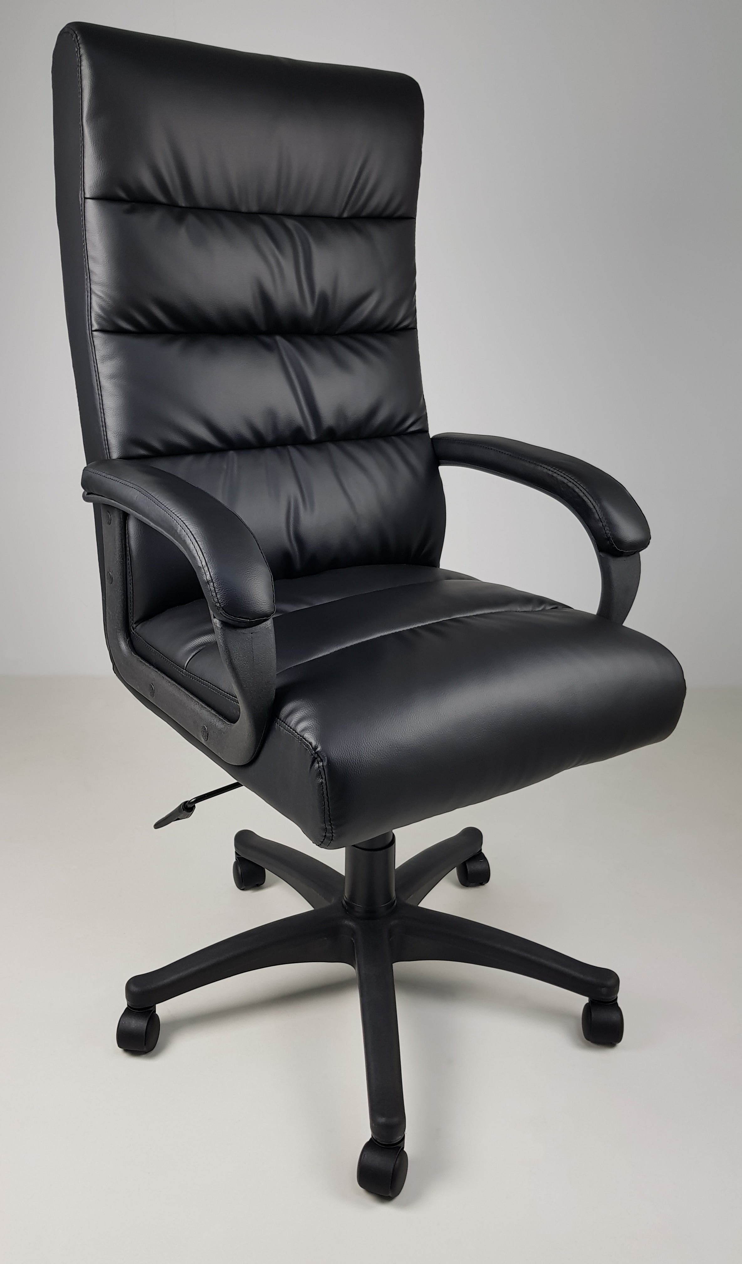 Black Leather Soft Padded Executive Office Chair - CHA-K35 North Yorkshire