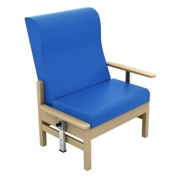 Atlas High Back Bariatric Arm Chair with Drop Arms - Mid Blue