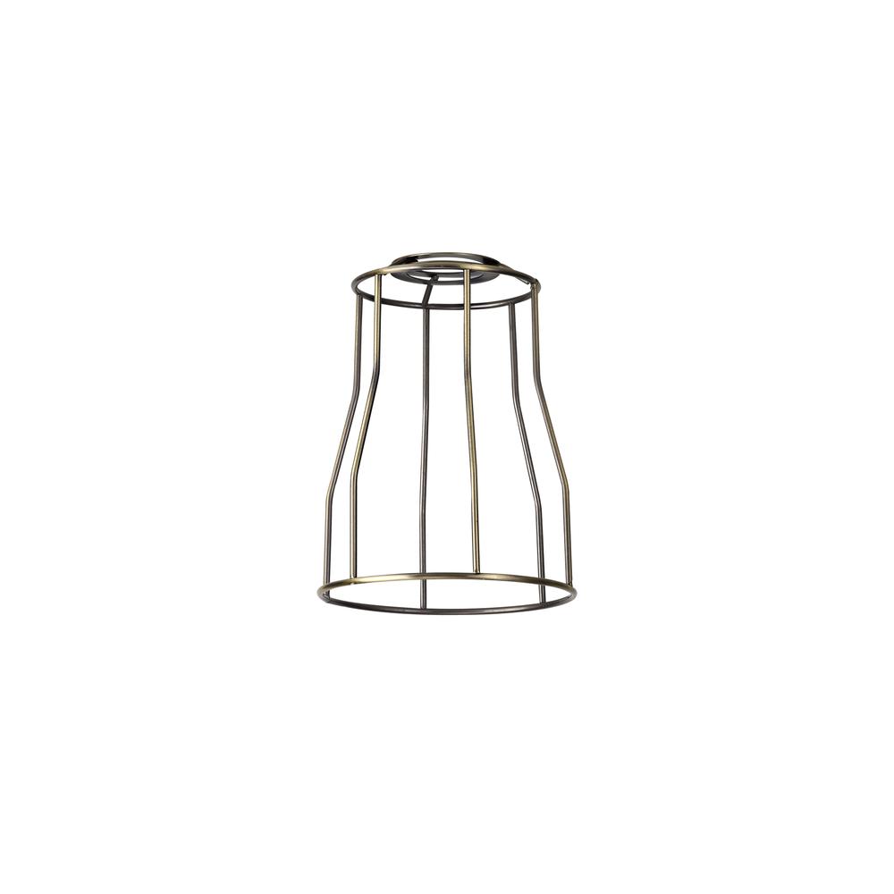 Luxuria Glorelle Tall Round 14cm Wire Cage Shade With Angled Sides Antique Brass