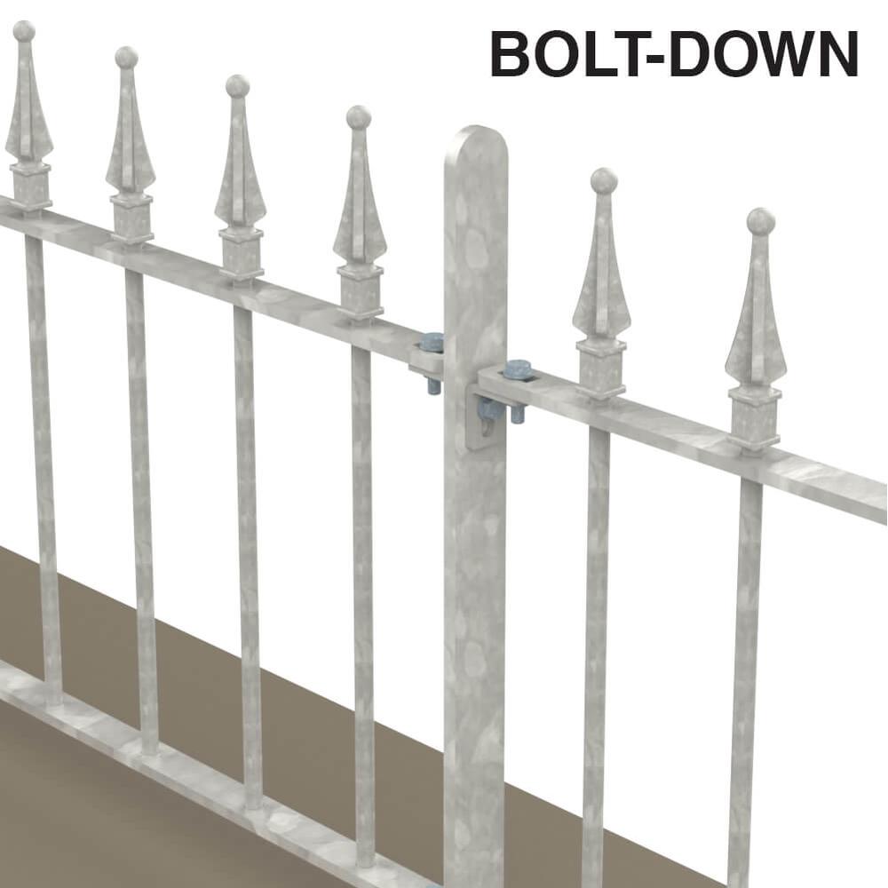 500mm Forest Railhead  Bolt Down Fence pWith 12mm Bars - Galvanised