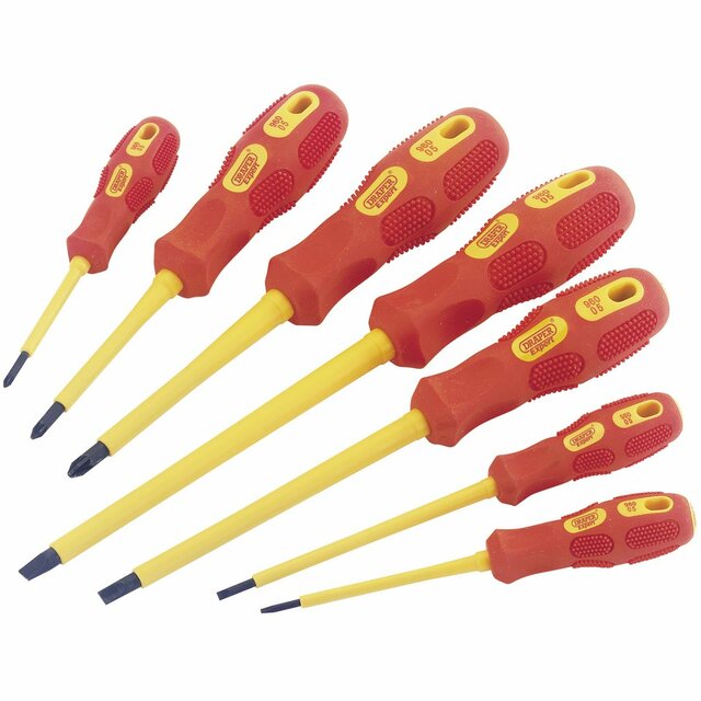 Draper 88608 VDE Approved Fully Insulated Screwdriver Set,  7 pieces