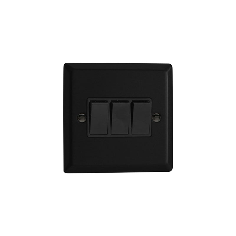 Varilight Urban 10A 3G Rocker Switch Matt Black (Standard Plate)
