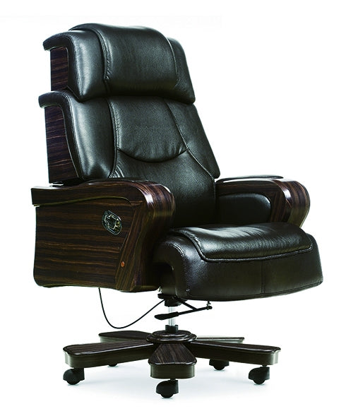 Large Executive Leather Boss Chair with Wooden Arms - JK-5A UK