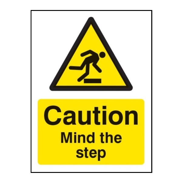 Caution Mind the Step - A5 Rigid Plastic