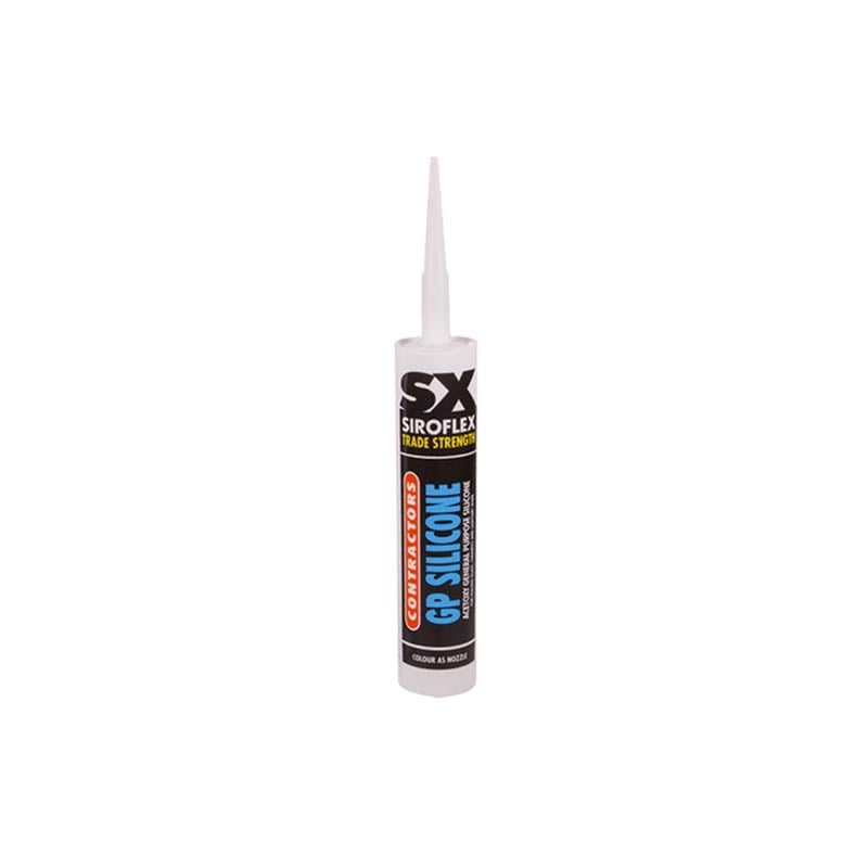 Unicrimp Silicone Adhesive Contractors GP White 300ml