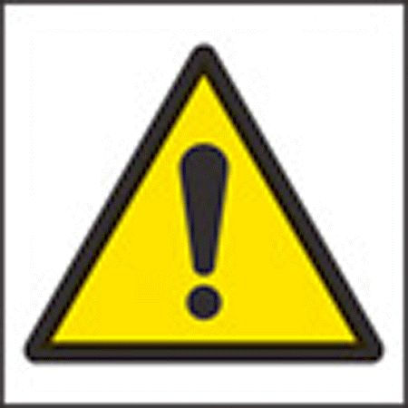 100 S/A labels 50x50mm warning exclamation