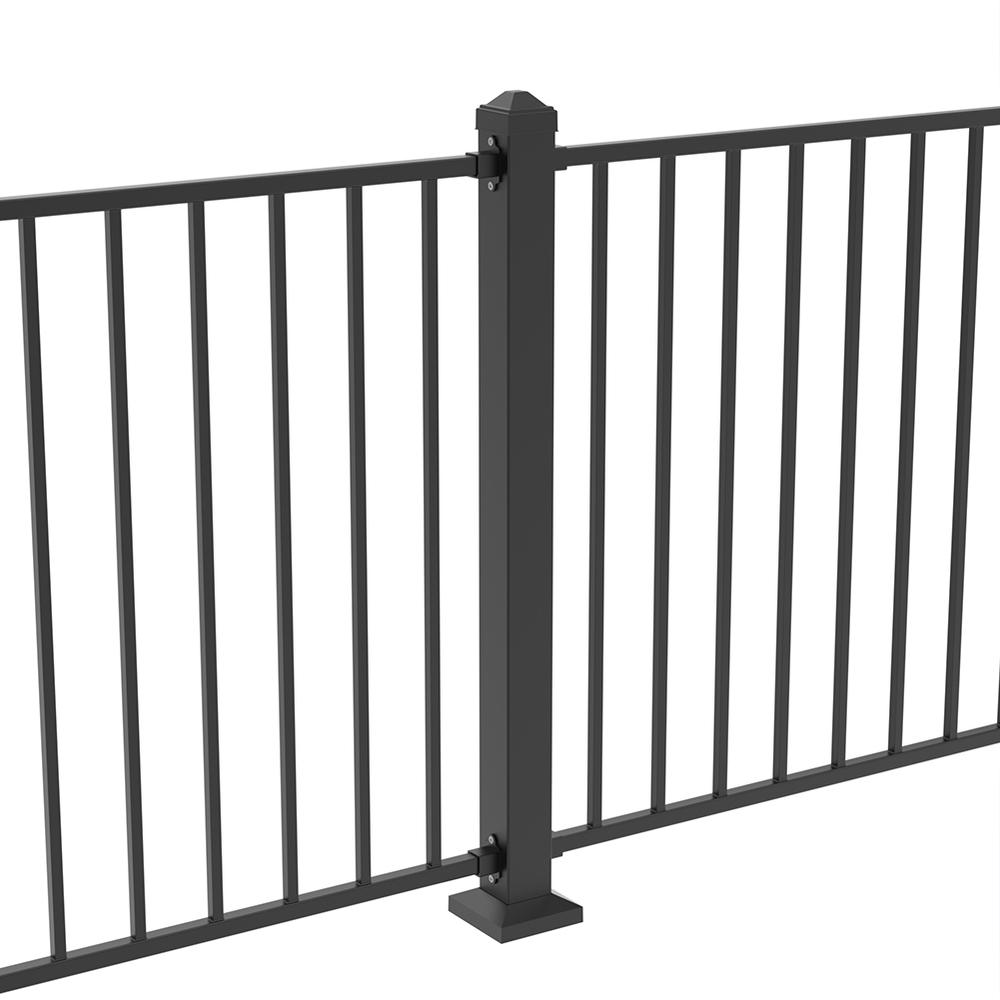 1100 x 75mm Fortitude Railings Per M Superior brackets,Pressed Cap Black Sand  