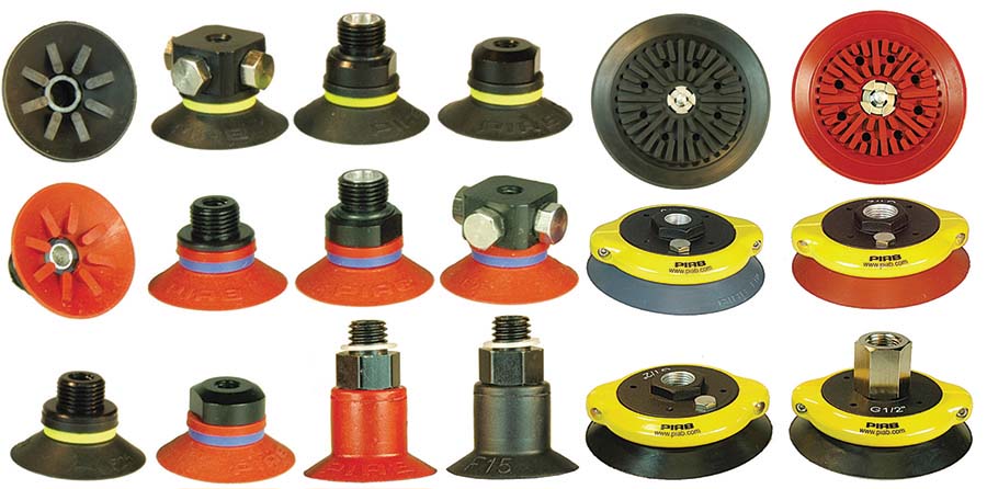 PIAB Flat Suction Cup with Cleats &#45; Nitrile&#45;PVC with Mesh Filter