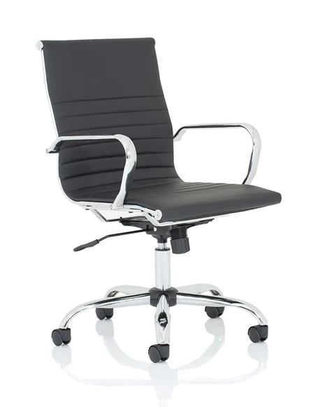 Nola Medium Back Modern Office Chair - Black or White Option Huddersfield