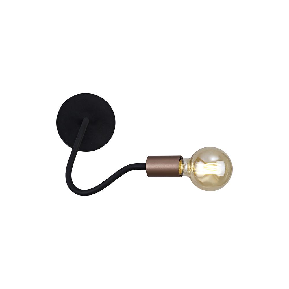 Luxuria Radio City Flexible Switched Wall Light 1 Light E27 Satin Black/Brushed Copper