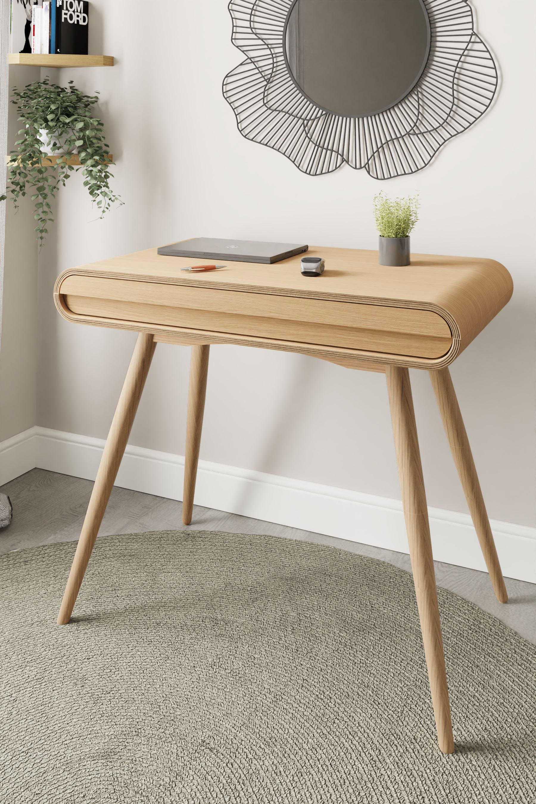 Specialising In Contemporary Quality Home Office Desk with Drawer in Oak - 900mm - PC810 North Yourkshire